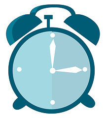 Image showing A teal colored alarm clock, vector color illustration.