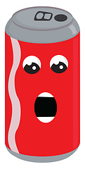 Image showing Screaming red soda can vector illustration on white background