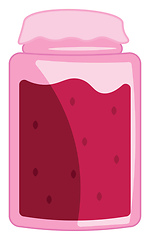 Image showing A glass filled with yummy red raspberry jam vector color drawing