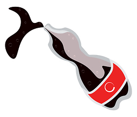 Image showing A bottle of black carbonated drink or soda to be enjoyed by some