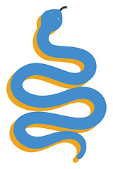 Image showing Clipart of a blue-colored slithering snake vector or color illus