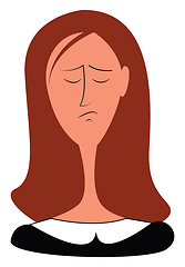 Image showing Sad girl illustration vector on white background 