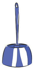 Image showing Blue toilet brush vector illustration on white background.