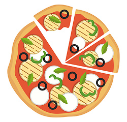 Image showing Colorful vegetarian pizzaPrint