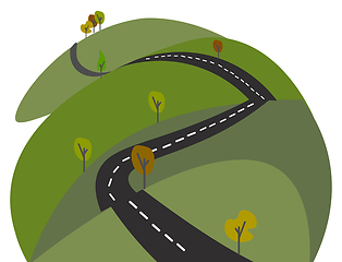 Image showing A long stretching road vector or color illustration