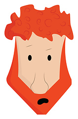 Image showing A boy with orange hair and beard, vector color illustration.