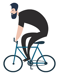 Image showing Vector illustration on white background of a cyclist dressed in 