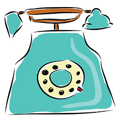 Image showing Old blue phone illustration vector on white background 