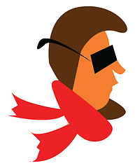 Image showing Man wearing rectangular sunglasses vector or color illustration