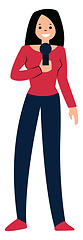 Image showing Female reported character vector illustration on a white backgro