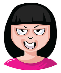 Image showing Girl in pink top is very frustrated illustration vector on white