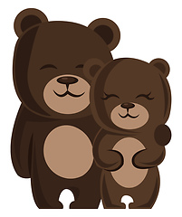 Image showing A male and a female bear hugging each other vector illustration 