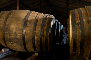 Image showing Beer barrel at indoor