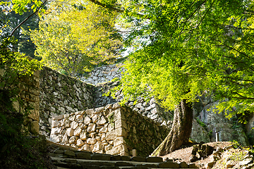 Image showing Bitchu Matsuyama Castle Walls in Okayama