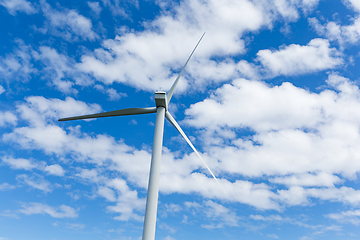 Image showing Wind turbine with sky