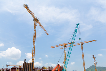 Image showing Building Construction site with crane