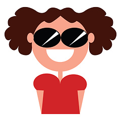 Image showing Portrait of a happy girl vector or color illustration