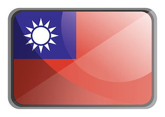 Image showing Vector illustration of Taiwan flag on white background.