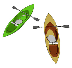 Image showing Use of sea kayaks vector or color illustration