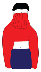 Image showing Girl in a red knitwear vector illustration 