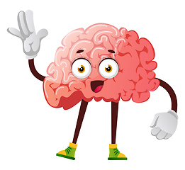 Image showing Brain is waving, illustration, vector on white background.