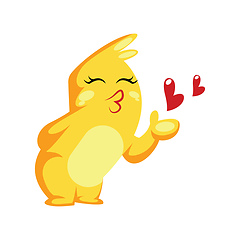 Image showing Yellow monster sending a kiss vector illustration on a white bac