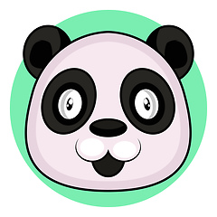 Image showing Simple cartoon panda vector illustration on white backgorund