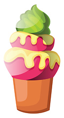 Image showing Huge cupcake with green icingillustration vector on white backgr