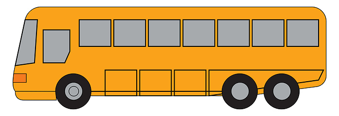 Image showing Long yellow bus vector illustration on white background.