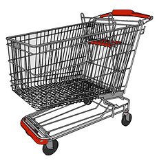 Image showing The mall cart trolley vector or color illustration