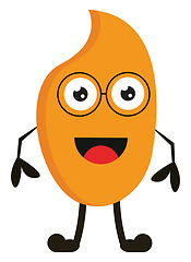 Image showing Light orange monster with big eyes and round glasses vector illu