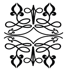 Image showing Beautiful black and white traditional drawing ornament vector co