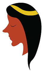 Image showing Tanned girl vector or color illustration