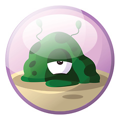 Image showing Cartoon character of a green monster looking tired vector illust