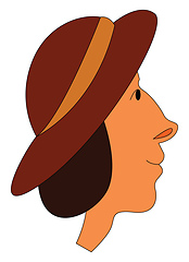 Image showing Woman in hat vector or color illustration