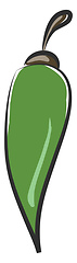 Image showing Cartoon green pepper with an exclamation mark vector or color il