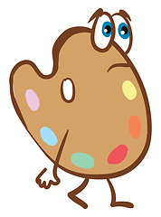 Image showing Emoji of a sad brown-colored palette vector or color illustratio