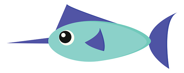 Image showing A cartoon marlin fish vector or color illustration