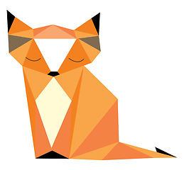 Image showing Fox of geometrical shapes vector or color illustration