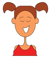 Image showing Clipart of a beautiful girl in her red dress vector or color ill