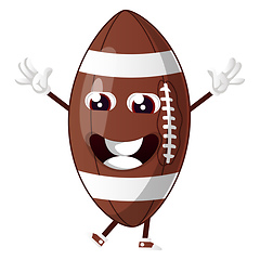 Image showing Rugby ball  is celebrating, illustration, vector on white backgr