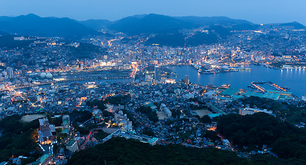 Image showing Nagasaki city at night