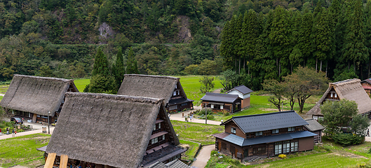 Image showing Wooden house at Shirakawago of Japan