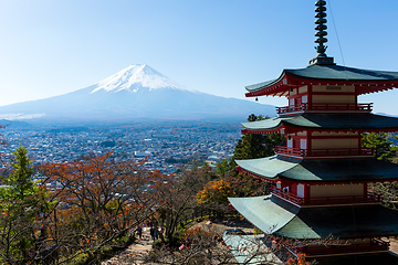 Image showing Fuji and Chureito Pagoda 