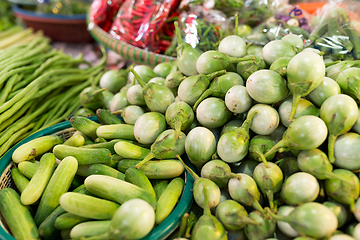 Image showing Green vegetable in wet market 