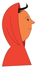 Image showing Clipart of a boy with a red hoodie vector or color illustration