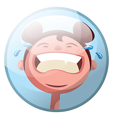 Image showing Cartoon character of a girl crying vector illustration in light 