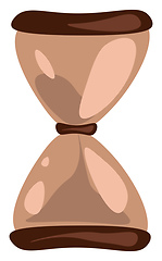Image showing Brown colored hourglass, vector color illustration.