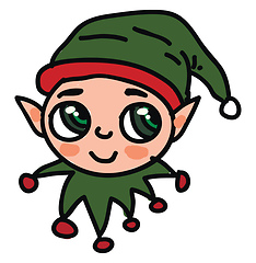 Image showing An elf with sharp ears vector or color illustration