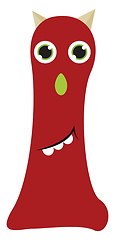 Image showing A ugly red monster with horns vector or color illustration